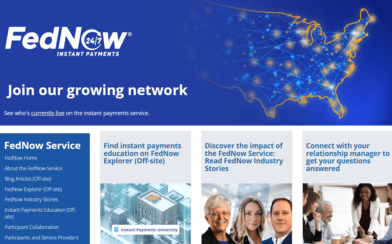 FedNow webpage