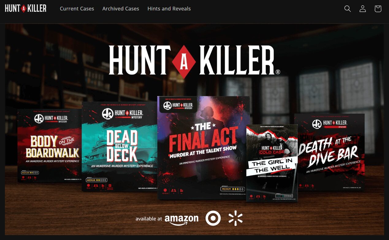 Hunt A Killer website homepage