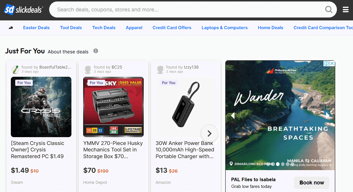 Slickdeals website
