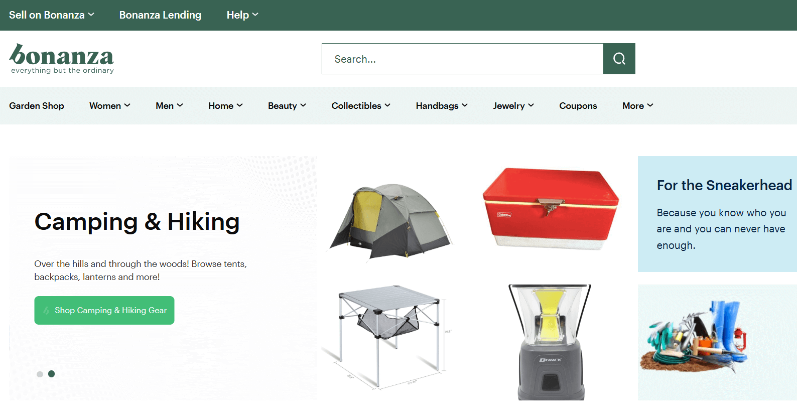 Bonanza website homepage