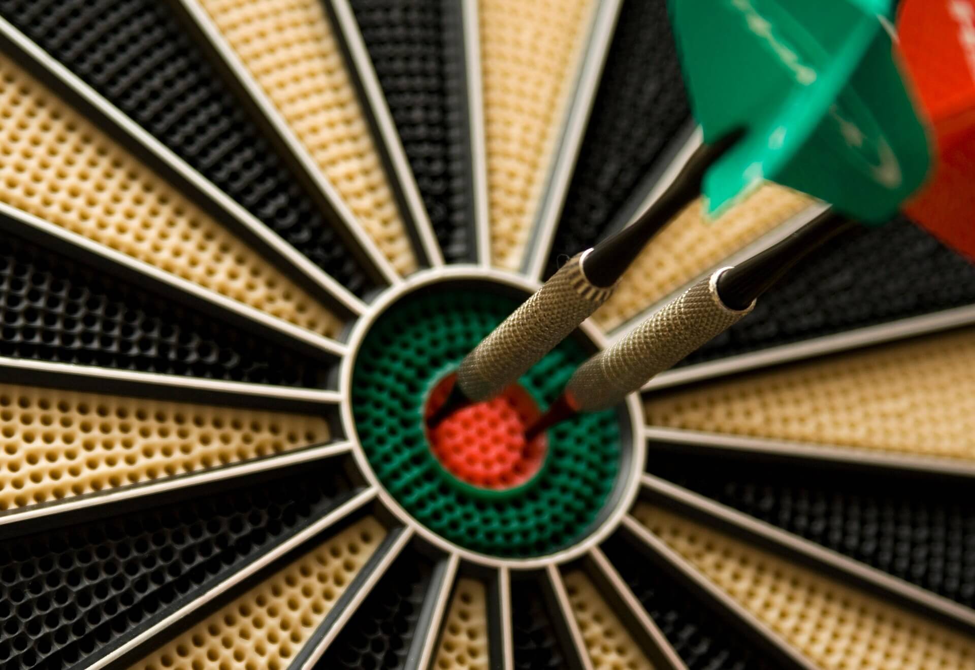bull's eye on dart board