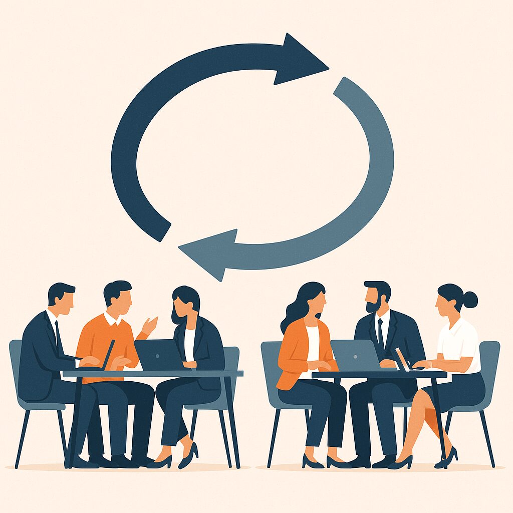 Sales and marketing teams working in sync