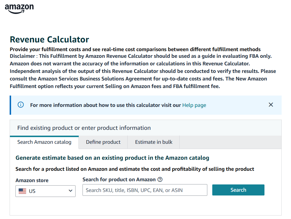 Amazon revenue calculator