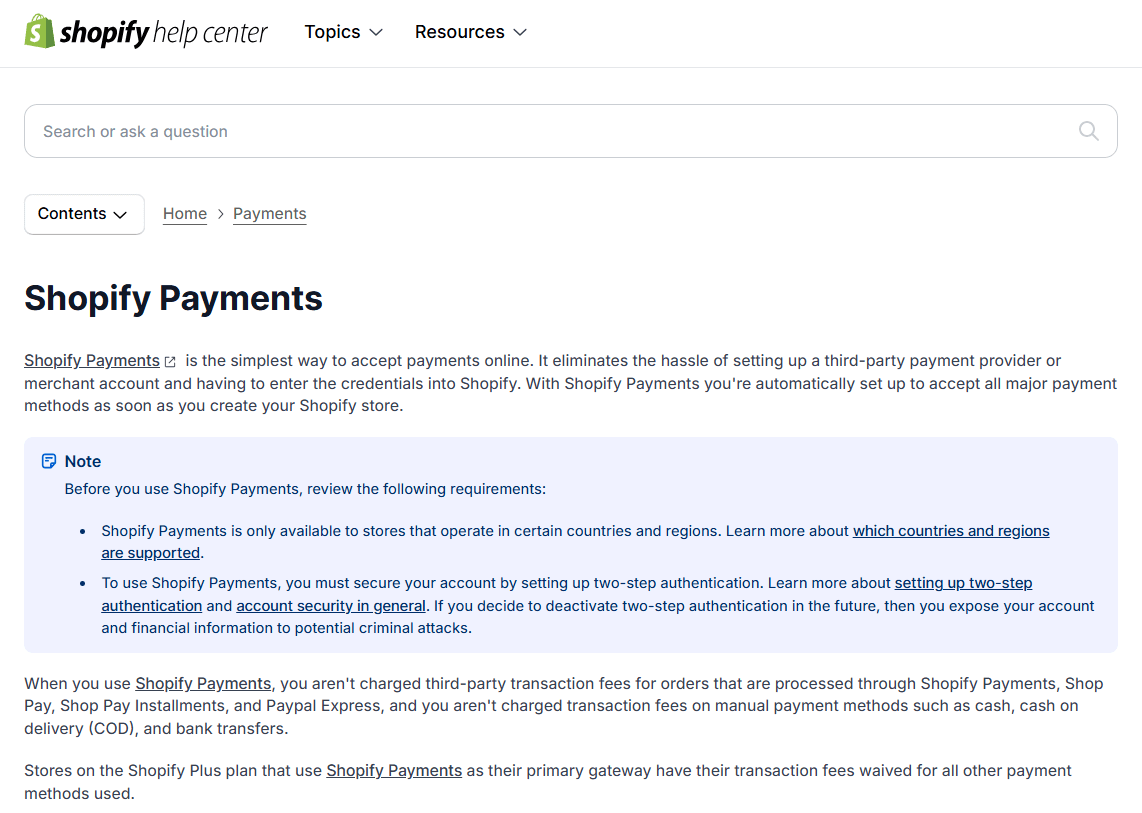 Shopify Payments