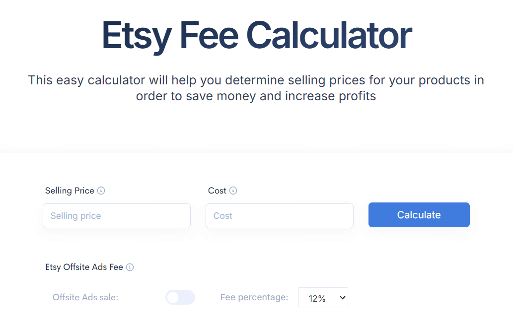 Etsy Calculator