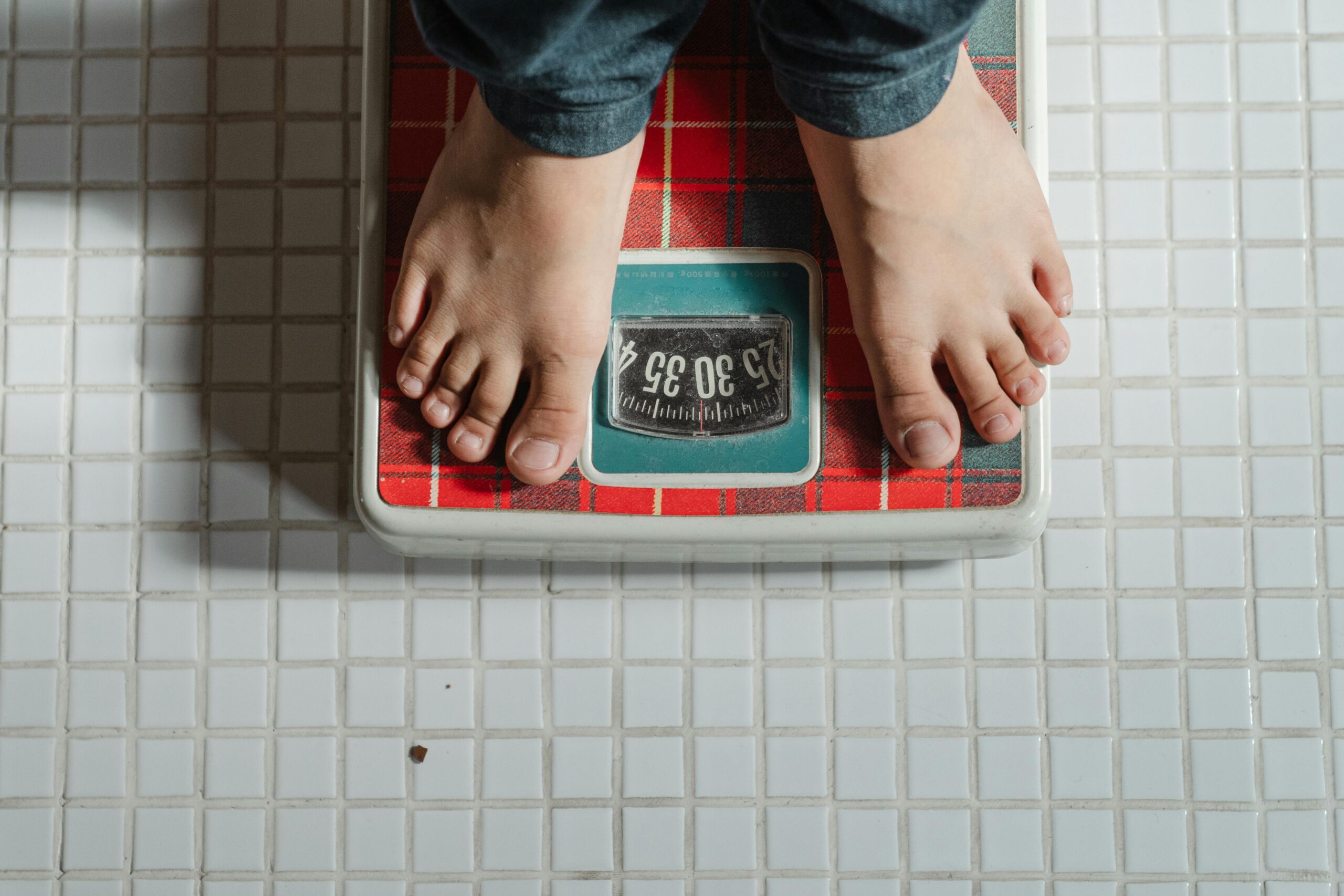 weighing on a scale