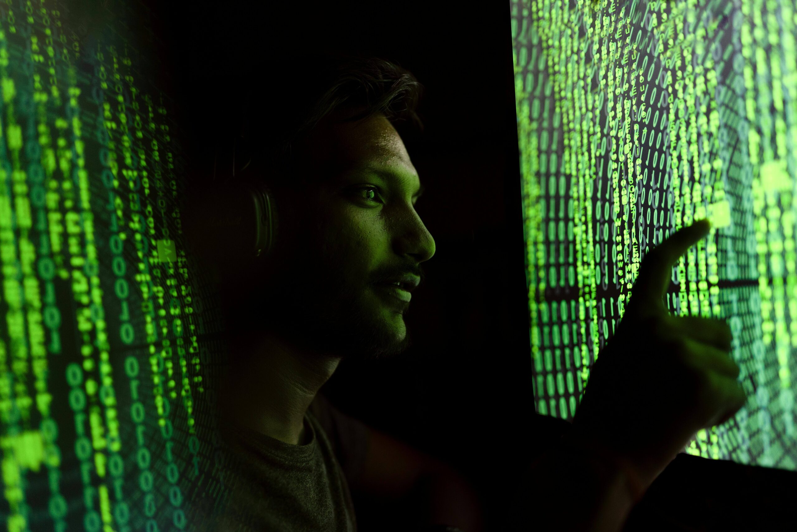 man coding