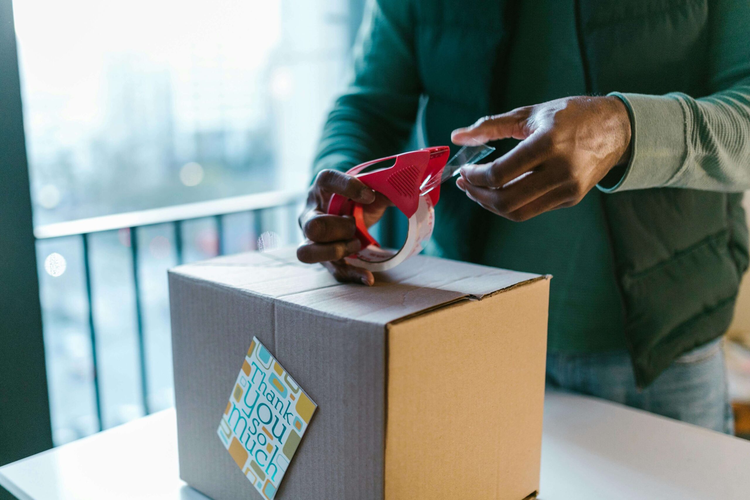 online sellers wrapping products for shipment