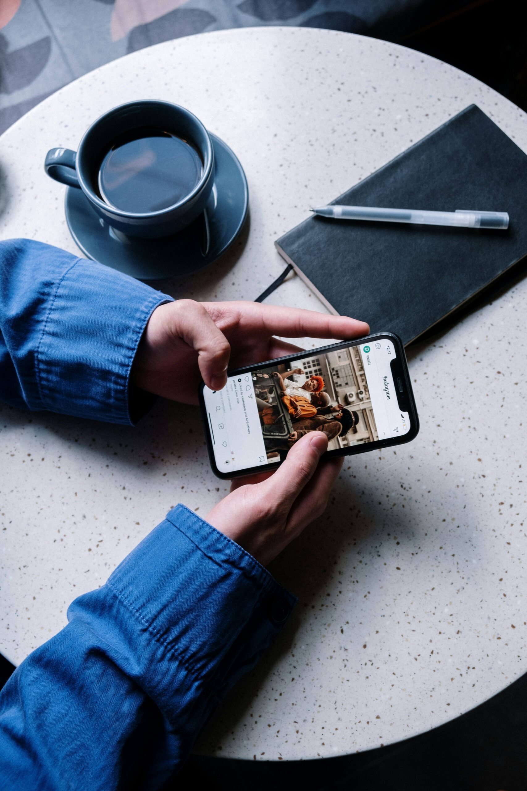 online seller browsing through Instagram
