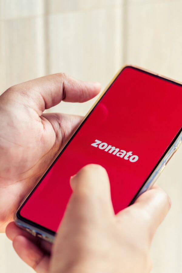 Zomato app on phone
