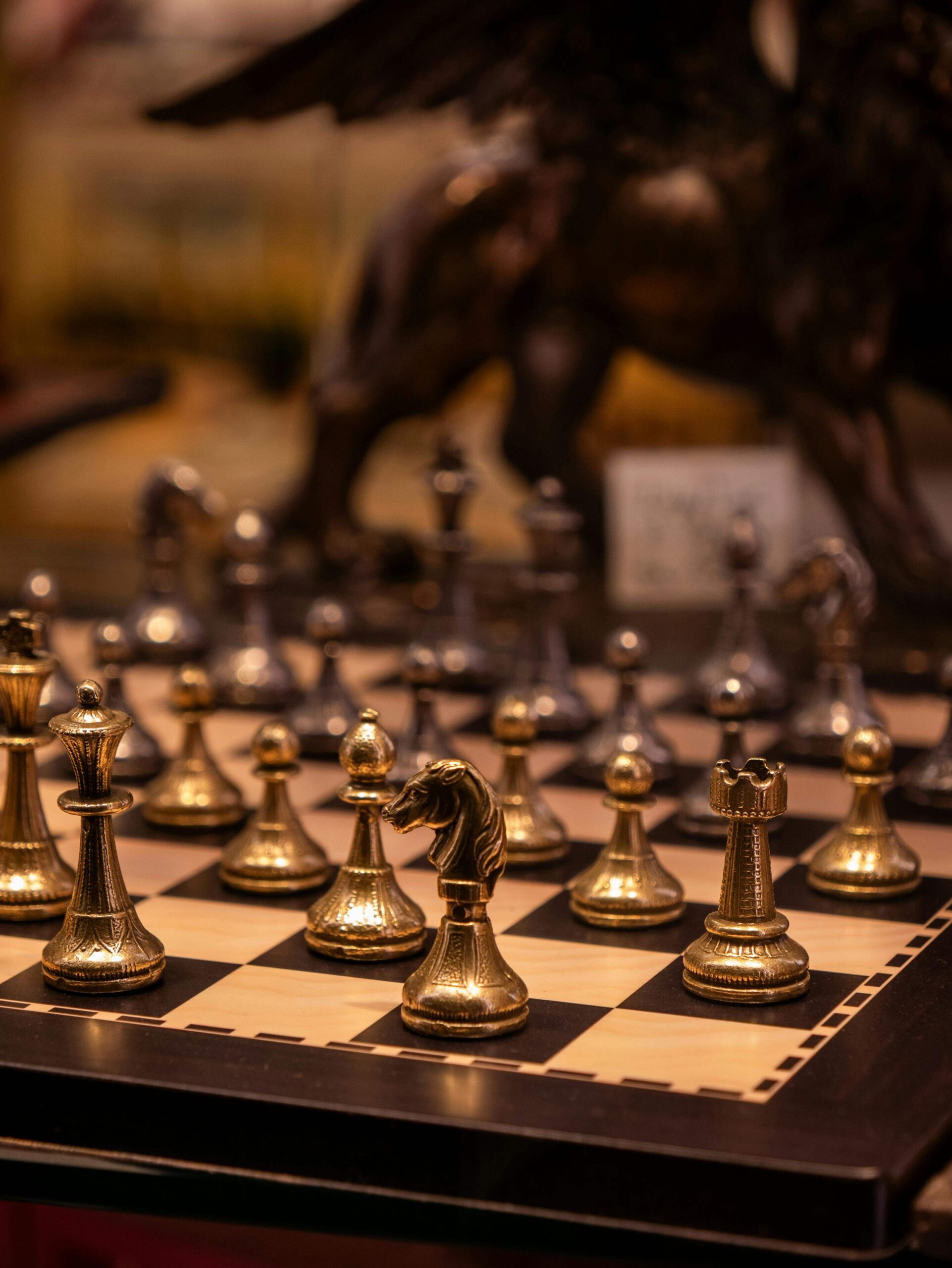 golden chess pieces